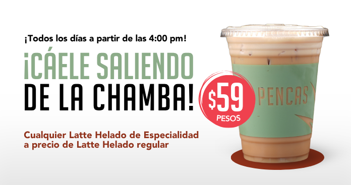 Latte helado a precio regular